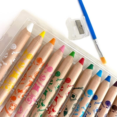 12ct 3-in-1 Water Soluble Crayons With Paint Brush And Sharpener - Channie's 1 12ct 3-in-1 Water Soluble Crayons With Paint Brush And Sharpener - Channie's