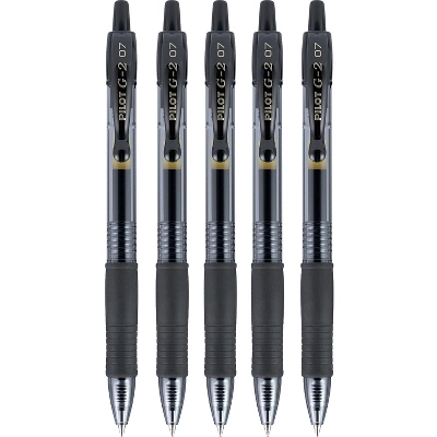 Pilot G2 Retractable Gel Pens Fine Point Black Ink 5/Pack (31078) 755958 1 Pilot G2 Retractable Gel Pens Fine Point Black Ink 5/Pack (31078) 755958