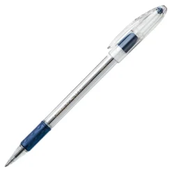 Pentel R.S.V.P. Refillable Ballpoint Pen, 1 Mm Medium Tip, Blue Ink, Clear Barrel, Pack Of 12