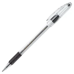 Pentel R.S.V.P. Refillable Ballpoint Pen, 1 Mm Medium Tip, Black Ink, Clear Barrel, Pack Of 12