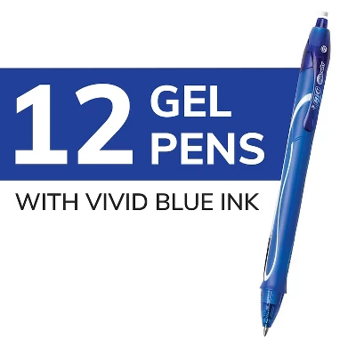 BIC Gel-ocity Quick Dry Retractable Gel Blue Ink Medium 1 Dozen RGLCG11BE 2 BIC Gel-ocity Quick Dry Retractable Gel Blue Ink Medium 1 Dozen RGLCG11BE - Image 2