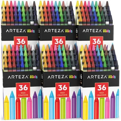 Arteza Kids Wax Crayons, 36 Pieces Each - 6 Pack 2 Arteza Kids Wax Crayons, 36 Pieces Each - 6 Pack - Image 2