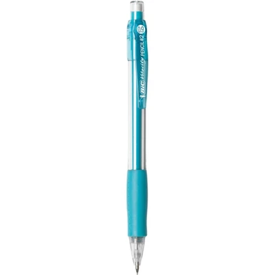 BIC Velocity Latex-Free Mechanical Pencils With Cushioned Grips And Erasers, 0.9 Mm Tips, Aqua, Pack Of 12 1 BIC Velocity Latex-Free Mechanical Pencils With Cushioned Grips And Erasers, 0.9 Mm Tips, Aqua, Pack Of 12
