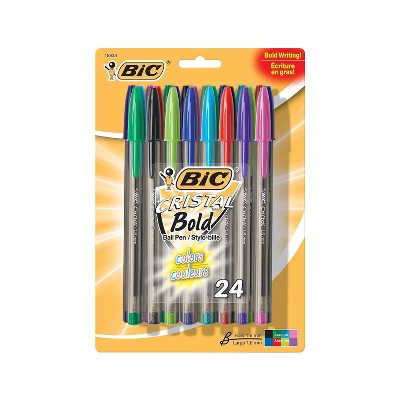BIC Cristal Xtra Bold Stick Ballpoint Pen Bold 1.6mm Assorted Ink/Barrel 24/Pack MSBAPP241AST 5 BIC Cristal Xtra Bold Stick Ballpoint Pen Bold 1.6mm Assorted Ink/Barrel 24/Pack MSBAPP241AST - Image 5
