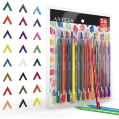 Arteza Premium Woodless Highly-Pigmented Watercolor Pencils, Assorted Colors, Coloring Set For Adult Artists, Non-Toxic - 24 Pack -Pencil Specialty Store GUEST 699fc68c c34d 4202 bae8 d0000e42652f
