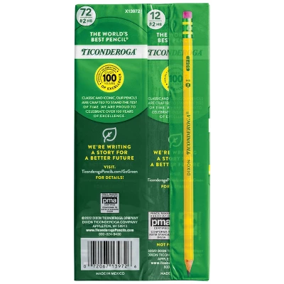 72ct Ticonderoga Wood #2 Pencil Yellow 3 72ct Ticonderoga Wood #2 Pencil Yellow - Image 3