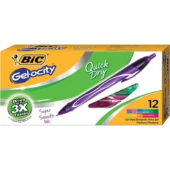 BIC Gel-ocity Quick Dry Retractable Gel Pen 0.7mm Assorted Ink/Barrel Dozen RGLCGA11AST