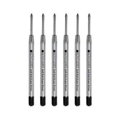 Monteverde Ballpoint Pen Refill Medium Point Black Ink 6 Pack (P153BK) 1 Monteverde Ballpoint Pen Refill Medium Point Black Ink 6 Pack (P153BK)