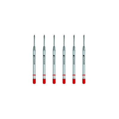 Monteverde Ballpoint Pen Refill Fine Point Red Ink 6 Pack (P423RD) 1 Monteverde Ballpoint Pen Refill Fine Point Red Ink 6 Pack (P423RD)
