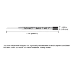 Schmidt Ink Schmidt P900 Ballpoint TC Ball Parker Style Refill Fits Parker Ballpoint Pens Fine Blue -Pencil Specialty Store GUEST 95bcf354 22c9 41db 8aeb 4dcaf95610d2