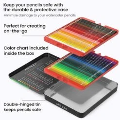 Arteza Professional Watercolor Pencils, Assorted Colors, Coloring Set, Non-Toxic - 48 Pack -Pencil Specialty Store GUEST 96c28d7d 6dc6 41d8 863d a9c6c14315de