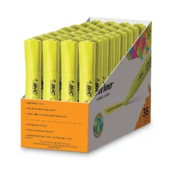 BIC Tank-Style Highlighter Chisel Tip Fluorescent Yellow 36/Pack BLMG36YEL -Pencil Specialty Store GUEST 9838c84c 2d05 4103 9c42 17d3f9c48d31