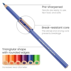 Arteza Watercolor Pencils, Triangle Shaped, Assorted Colors, Coloring Set For Adult Artists, Non-Toxic - 48 Pack -Pencil Specialty Store GUEST 99037646 d03a 442f b3e9 8164495820c3