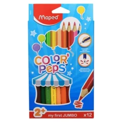 Maped Color'Peps My First Jumbo Triangular Colored Pencils, 12 Per Pack, 6 Packs