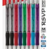 Pentel R.S.V.P. Super RT Ballpoint Pen, 1.0 Mm Medium Line, Assorted, Set Of 8