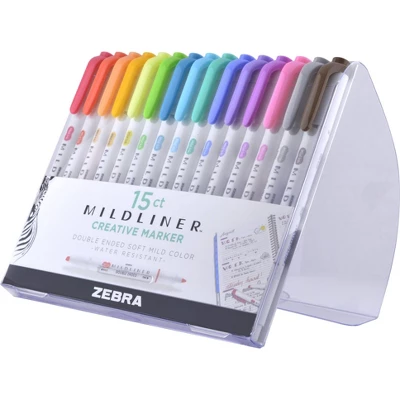 Zebra 15ct Mildliner Dual-tip Creative Marker Assorted Colors 2 Zebra 15ct Mildliner Dual-tip Creative Marker Assorted Colors - Image 2