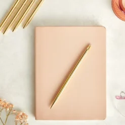 Juvale 12 Pack Retractable Gold Ballpoint Pens Bulk Set For Office Supplies, Black Ink (6.4 In)