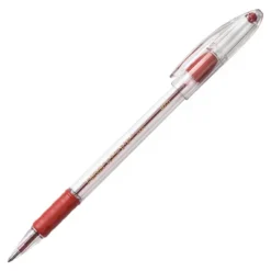 Pentel R.S.V.P. Refillable Ballpoint Pen, 1 Mm Medium Tip, Red Ink, Clear Barrel, Pack Of 12