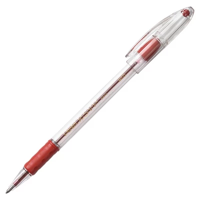 Pentel R.S.V.P. Refillable Ballpoint Pen, 1 Mm Medium Tip, Red Ink, Clear Barrel, Pack Of 12 1 Pentel R.S.V.P. Refillable Ballpoint Pen, 1 Mm Medium Tip, Red Ink, Clear Barrel, Pack Of 12