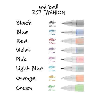 Uni-ball Uniball 207 Fashion Retractable Gel Pens Medium Point 0.7mm Assorted Ink 8/Pack (1739929) 7 Uni-ball Uniball 207 Fashion Retractable Gel Pens Medium Point 0.7mm Assorted Ink 8/Pack (1739929) - Image 7