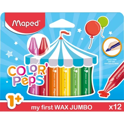 Maped Color'Peps My First Jumbo Triangular Wax Crayons, 12 Per Pack, 6 Packs 1 Maped Color'Peps My First Jumbo Triangular Wax Crayons, 12 Per Pack, 6 Packs