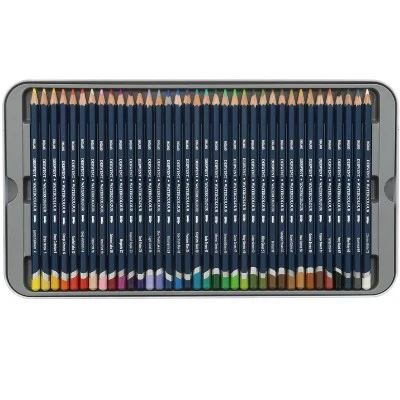 Derwent Watercolor Pencils With Tin, Assorted Colors, Set Of 36 1 Derwent Watercolor Pencils With Tin, Assorted Colors, Set Of 36