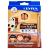 Lyra Color Giant Colored Pencils, 6.25mm, Skin Tones, 12 Colors