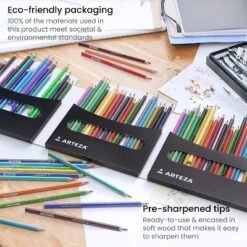 Arteza Colored Pencils With Case, 72 Assorted Vibrant Colors, Pencil Crayons For Coloring Books And Journals, Triangular Shape, Art Supplies -Pencil Specialty Store GUEST f3ca97c0 a8fa 4e0f 9536 1a1fc6898bd1