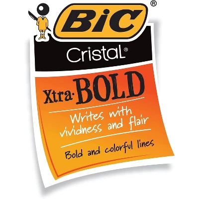 BIC Cristal Xtra Bold Stick Ballpoint Pen Bold 1.6mm Assorted Ink/Barrel 24/Pack MSBAPP241AST 3 BIC Cristal Xtra Bold Stick Ballpoint Pen Bold 1.6mm Assorted Ink/Barrel 24/Pack MSBAPP241AST - Image 3