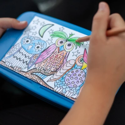 Kaplan Early Learning COLORpockit Portable Coloring Kit With Storage Bag & Bonus ABC Learning Cards - Blue - 44 Pieces 3 Kaplan Early Learning COLORpockit Portable Coloring Kit With Storage Bag & Bonus ABC Learning Cards - Blue - 44 Pieces - Image 3